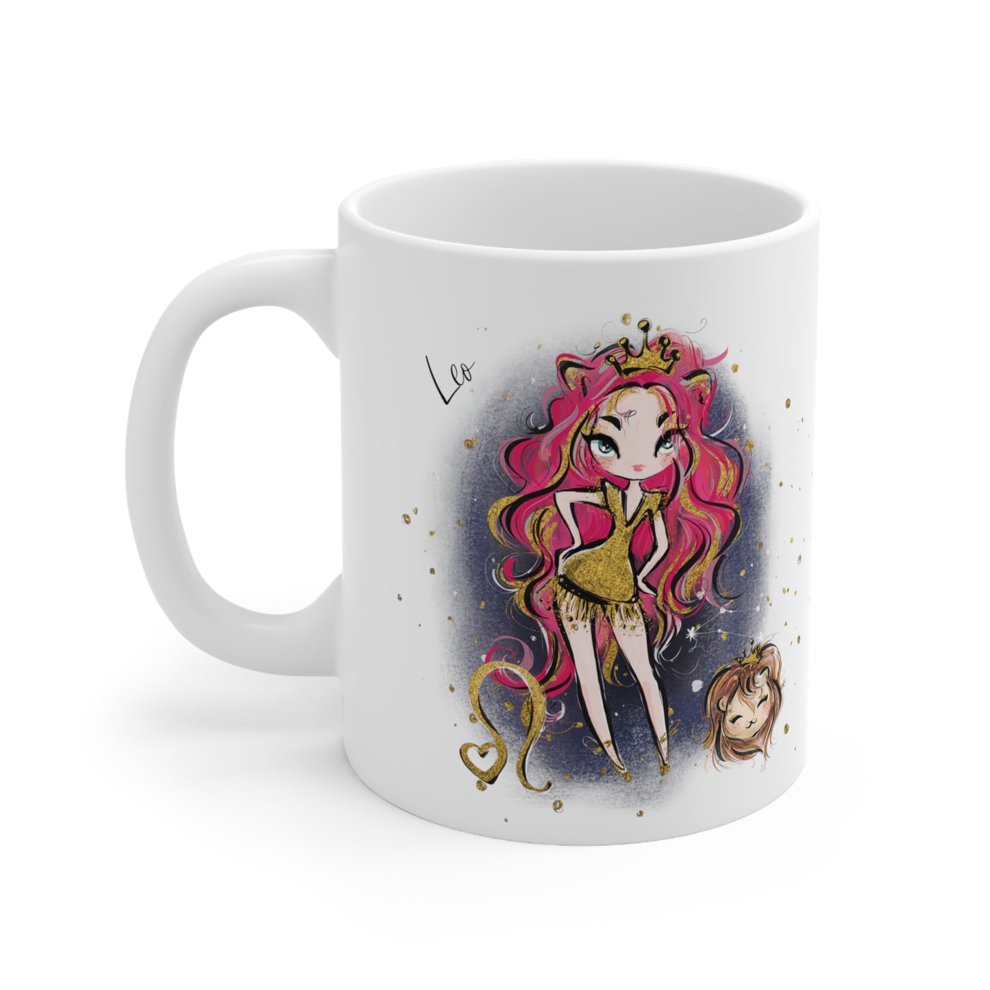 Personalised/Non Personalised Zodiac Sign, Leo, Ceramic Mug 11oz