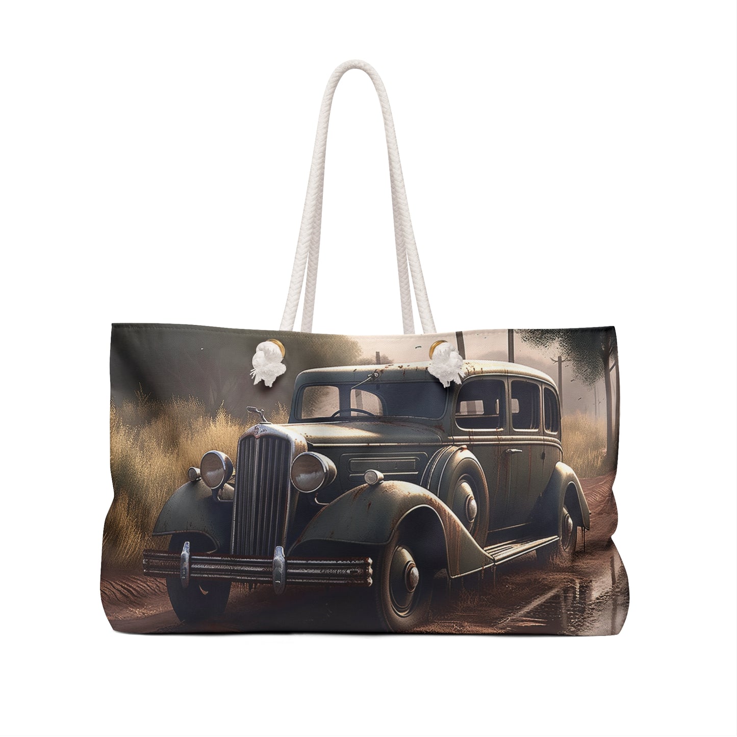 Personalised/Non-Personalised Weekender Bag, Vintage Car, Weekender Bag, Beach Bag, Book Bag