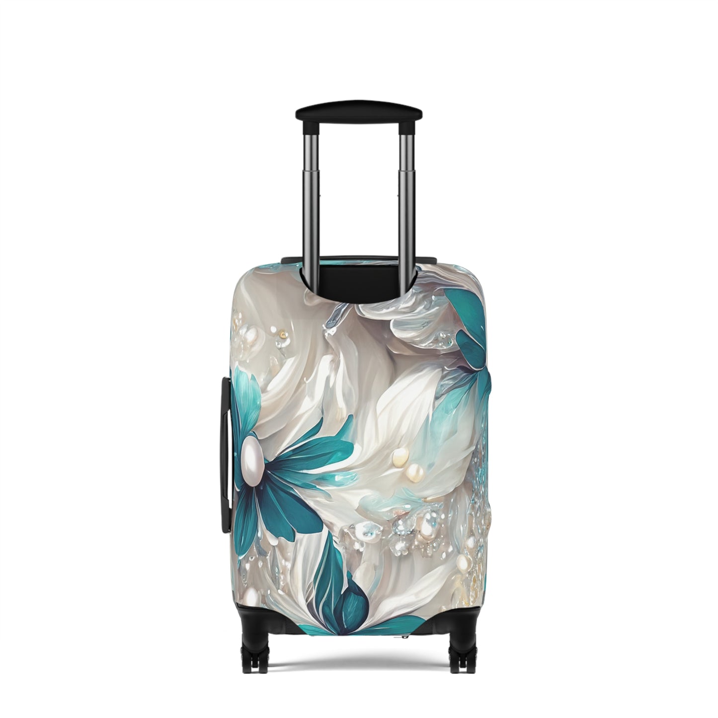 Luggage Cover, Turquoise Floral