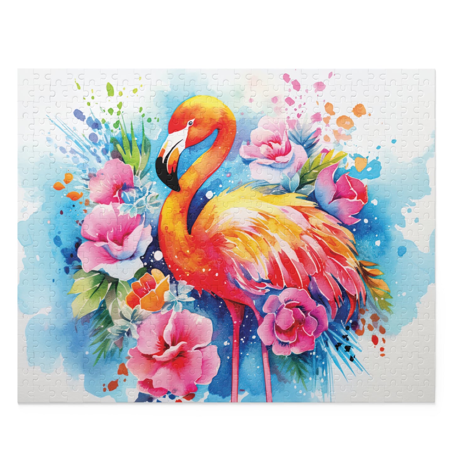 Personalised/Non-Personalised Puzzle, Flamingo (120, 252, 500-Piece)