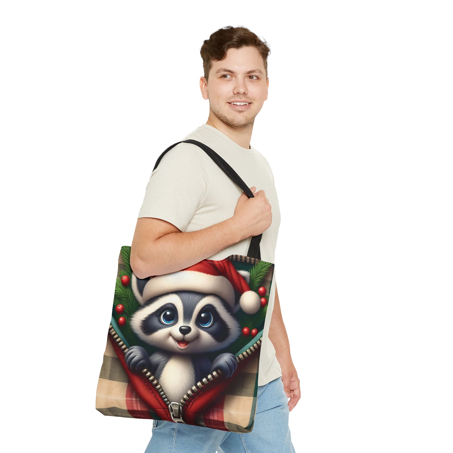 Tote Bag, Christmas, Racoon