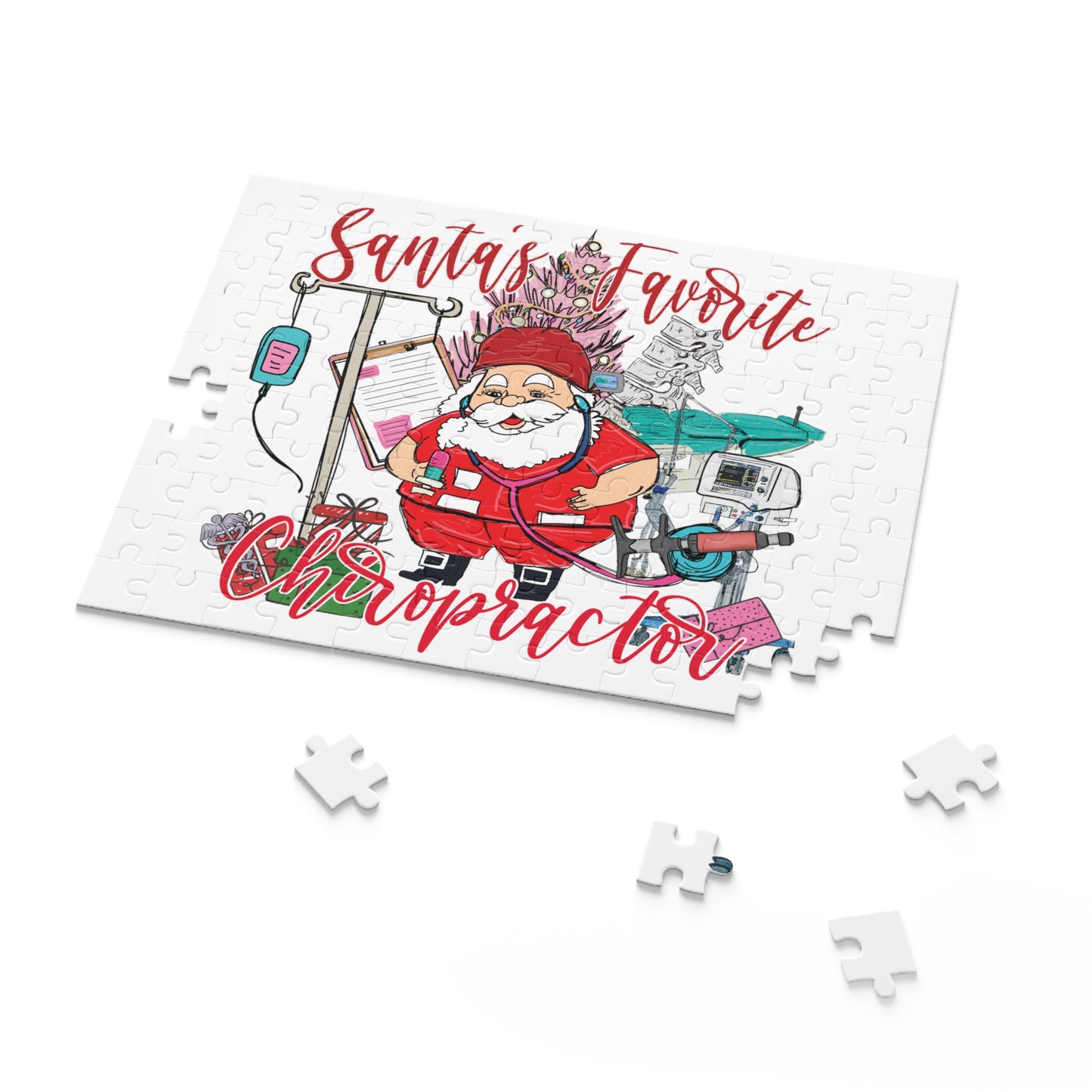 Personalised/Non-Personalised Puzzle, Santa's Favorite Chiropractor (120, 252, 500-Piece)