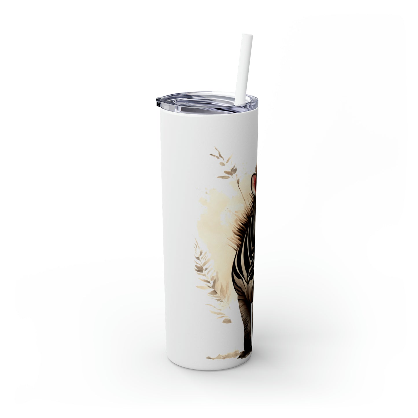 Skinny Tumbler with Straw, 20oz, Zebra