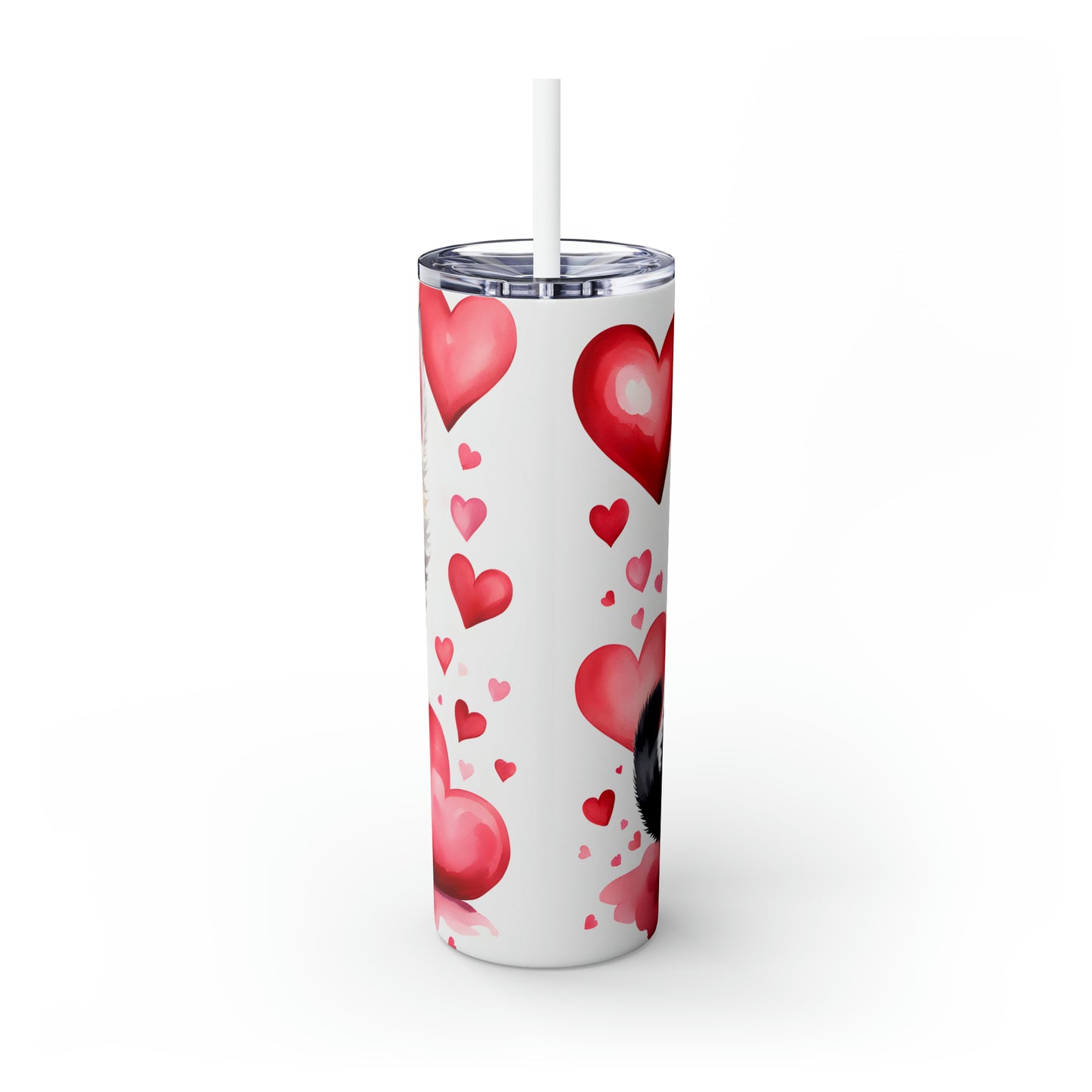 Skinny Tumbler with Straw, 20oz, Cat