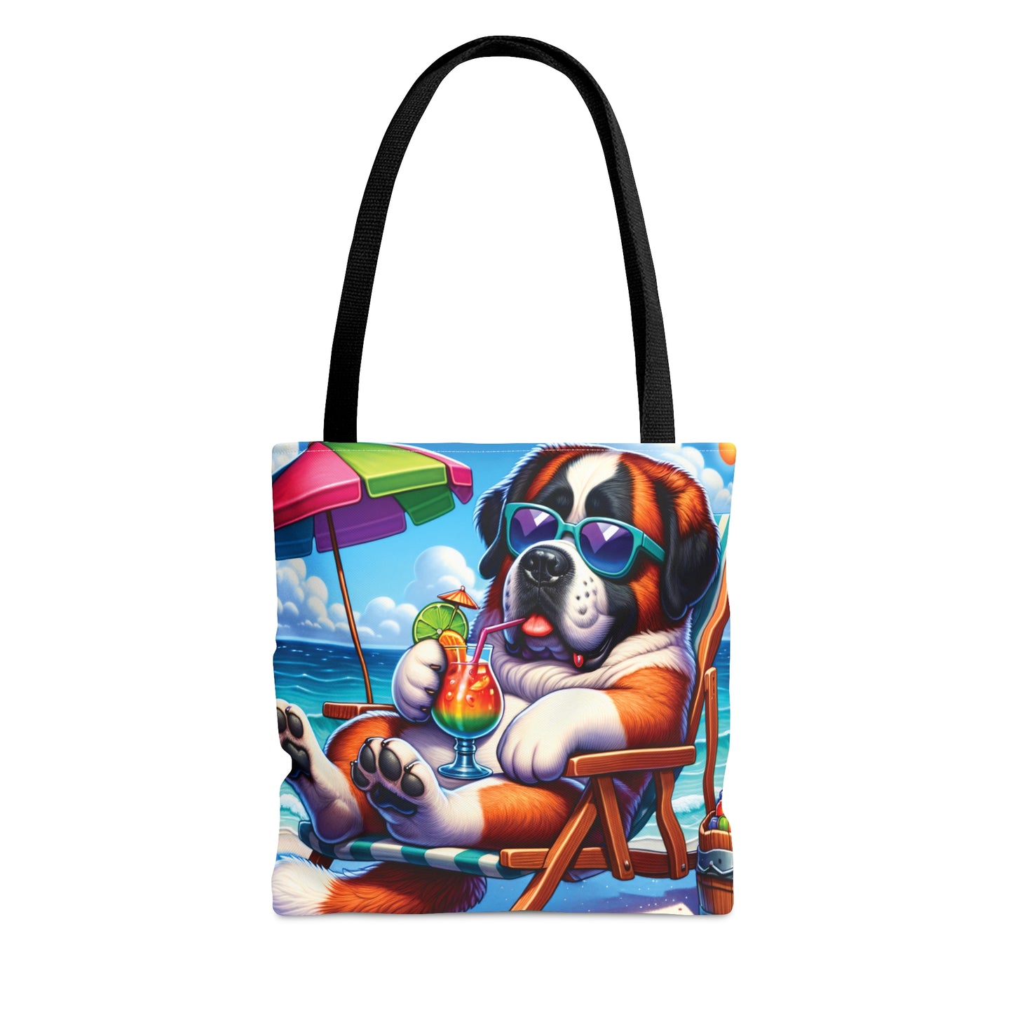 Tote Bag, Dog on Beach, St Bernard, Tote bag,  awd-1246