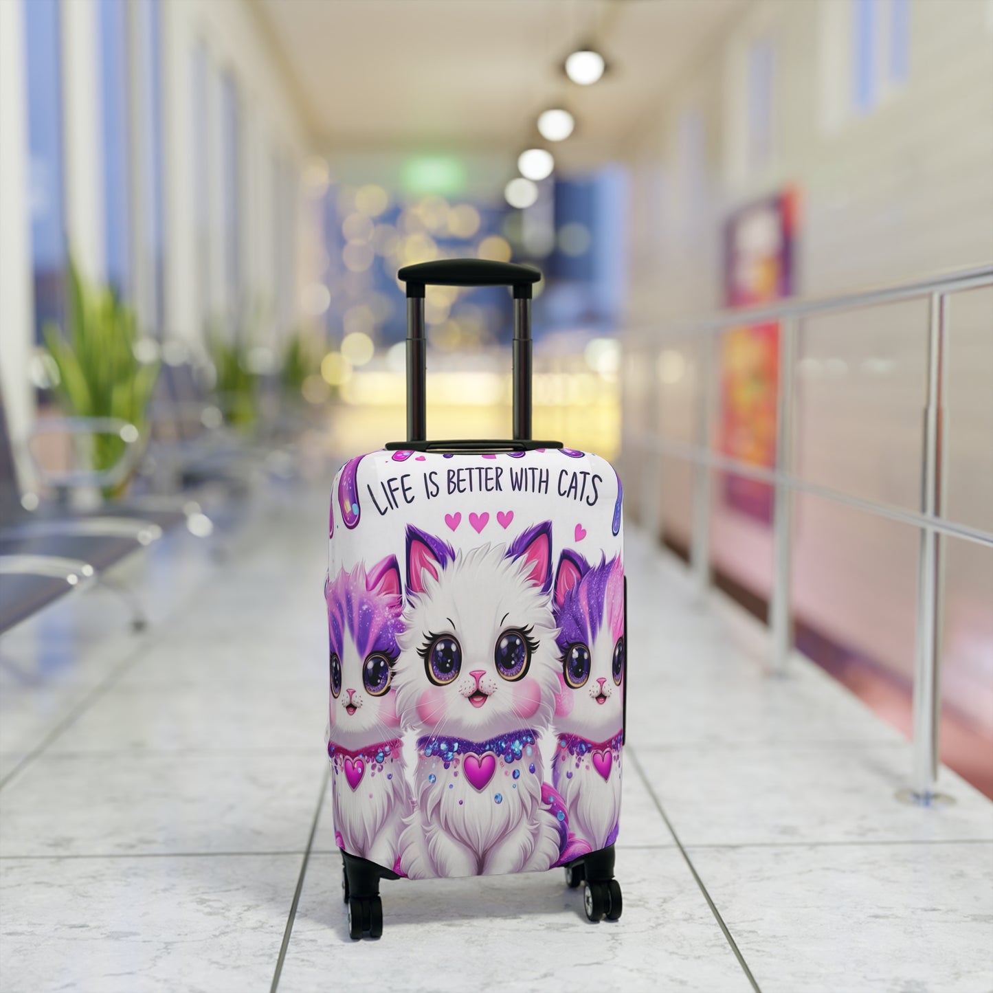 Luggage Cover, Life is Better with Cats, awd-3106