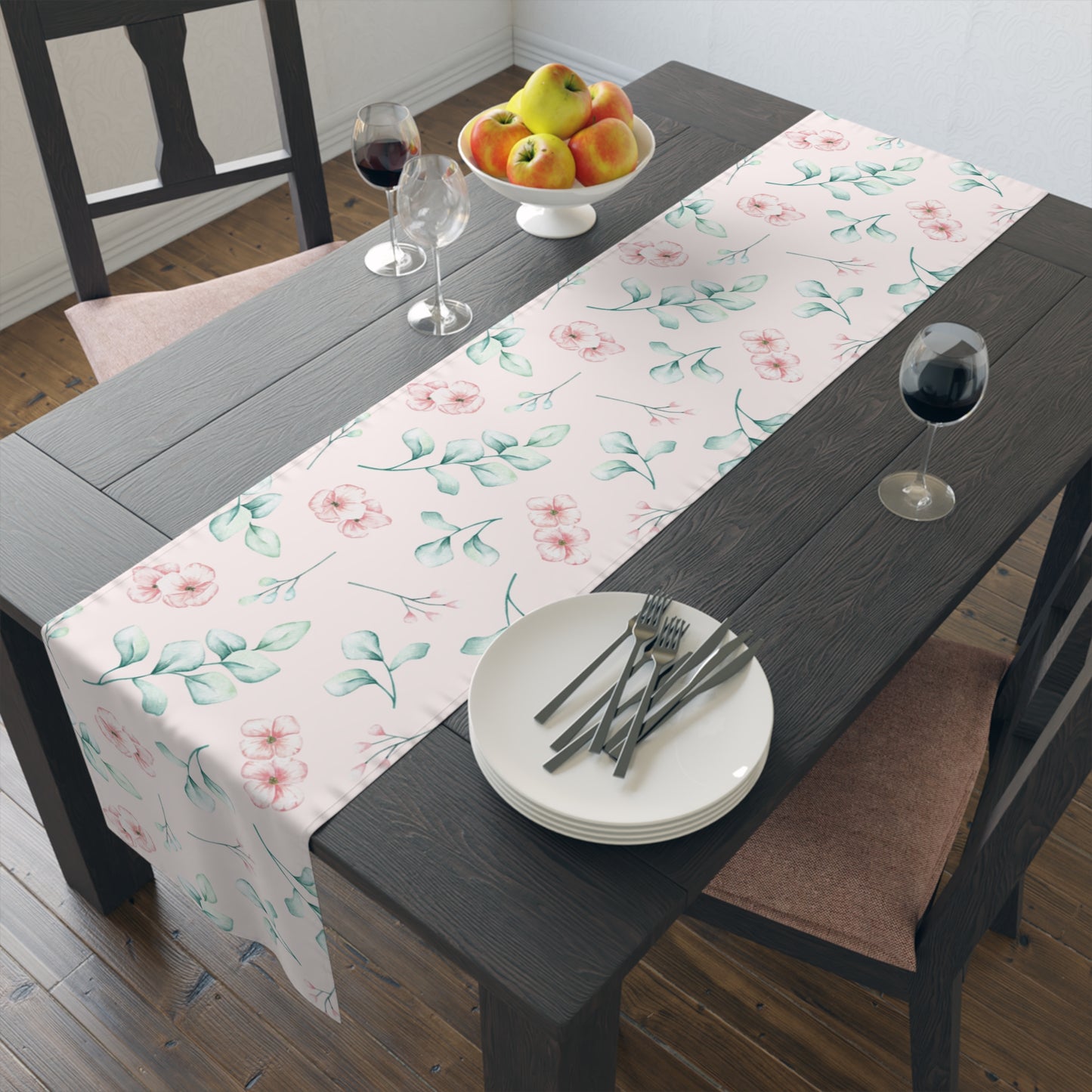 Floral Table Runner, Cotton Twill and Poly Available