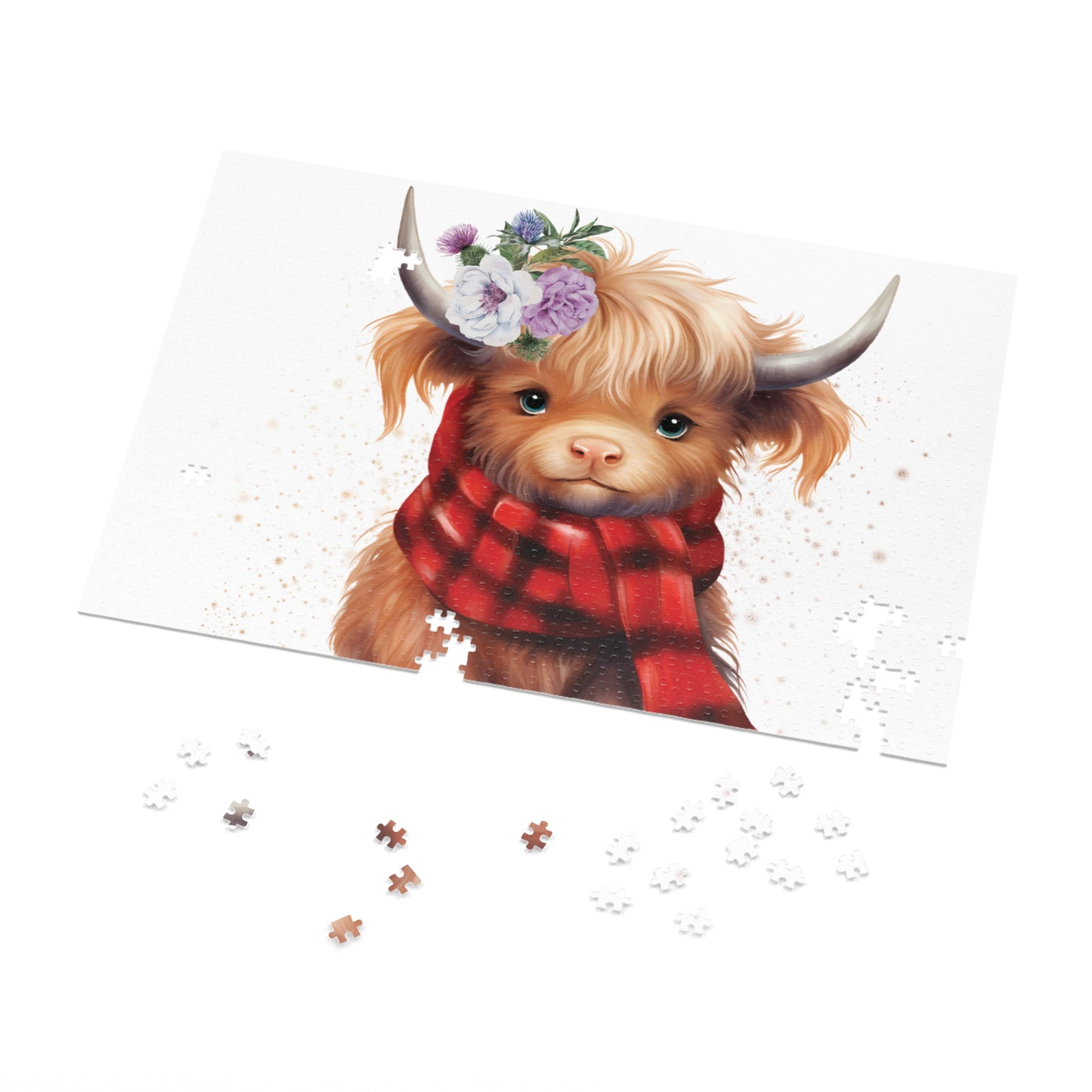 Puzzle, Highland Cow, Personalised/Non-Personalised (30, 110, 252, 500,1000-Piece) Awd-553