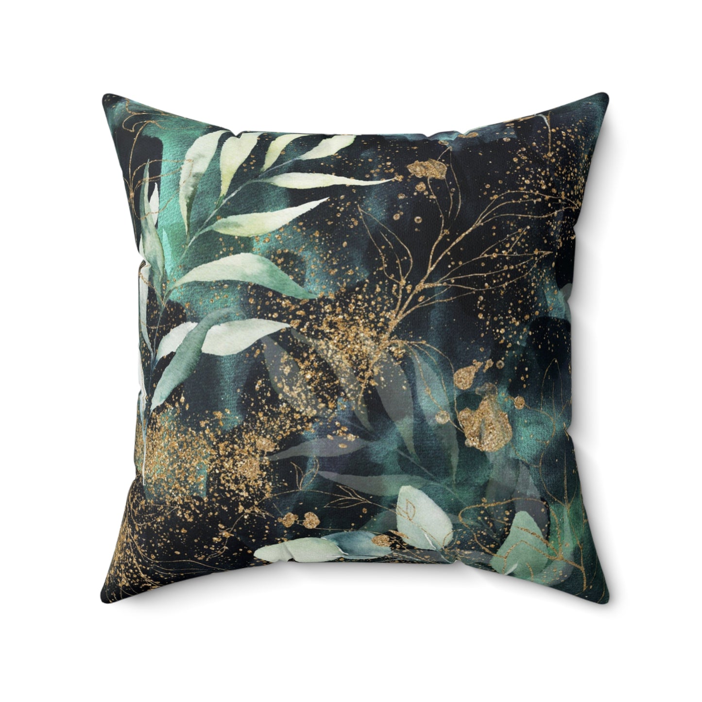 Spun Polyester Square Pillow, Eucalyptus Leaves Cushion