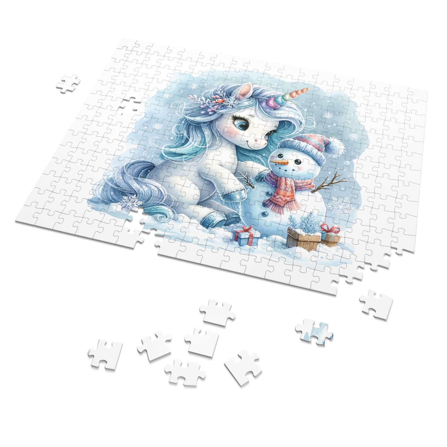 Jigsaw Puzzle, Christmas, Unicorn, Personalised/Non-Personalised (30, 110, 252, 500,1000-Piece)