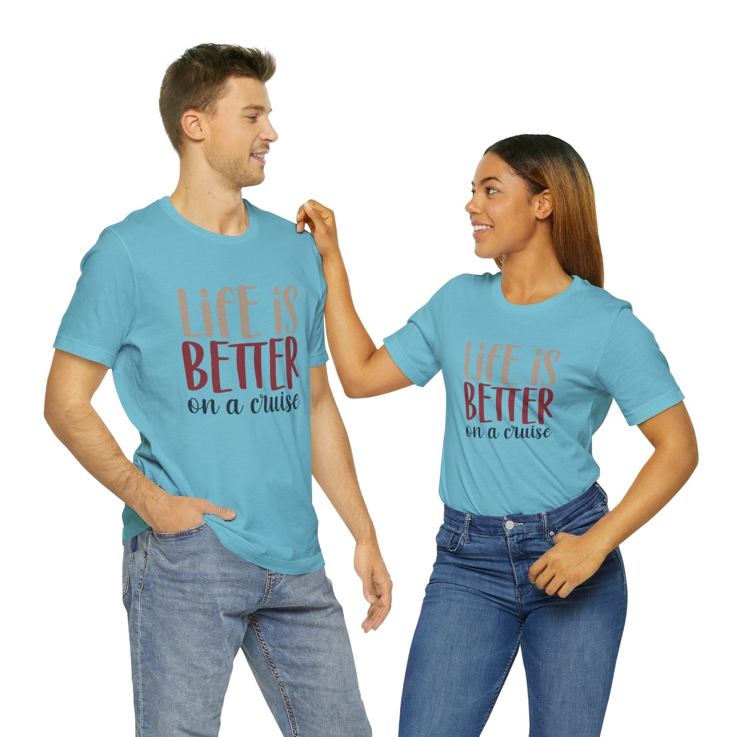 Unisex Adults Jersey Short Sleeve Tee, Cruise Tee, Life is Better on a Cruise, 100% Cotton, Light Fabric 142 g/m²