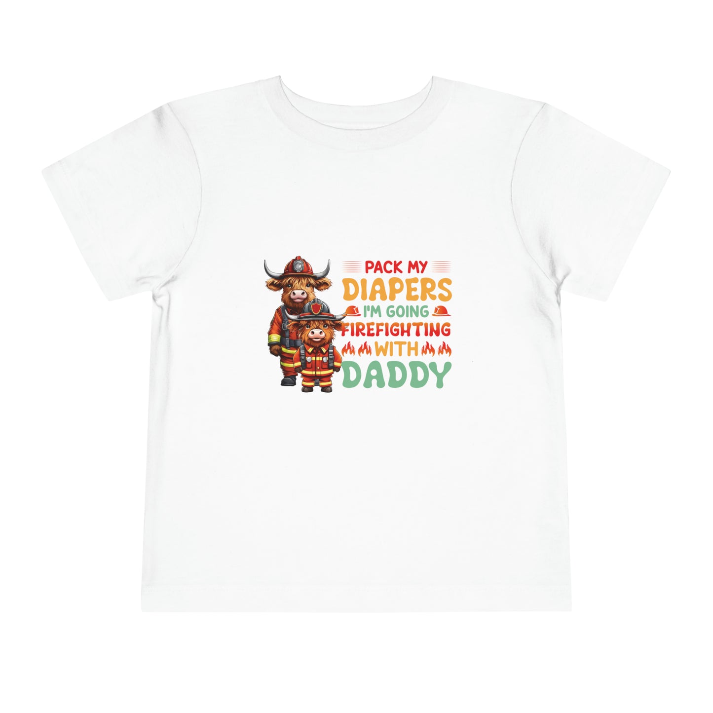 Highlander Firefighter Shirt, Pack my diapers, I am going firefighting with Daddy Shirt, Kids Shirt, Baby Shirt, Baby bodysuit