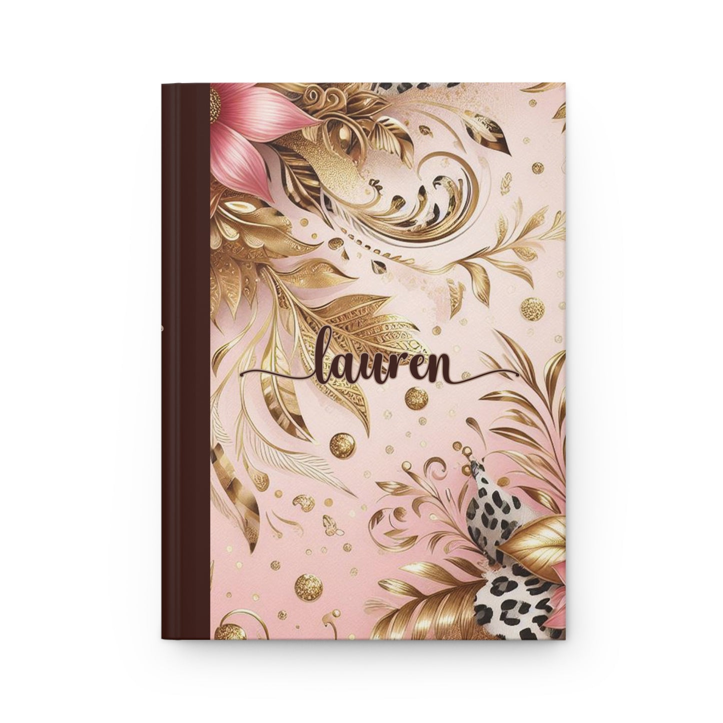 Personalised Hardcover Journal Matte, Country and Western, Pink Floral, awd-3081