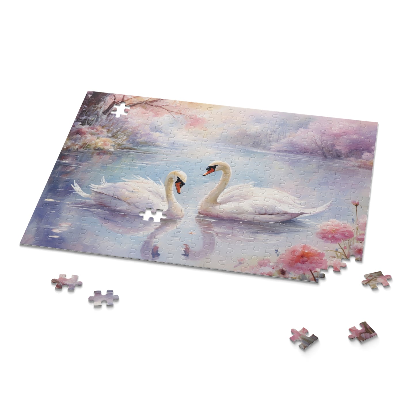 Personalised/Non-Personalised Puzzle, Swan (120, 252, 500-Piece)