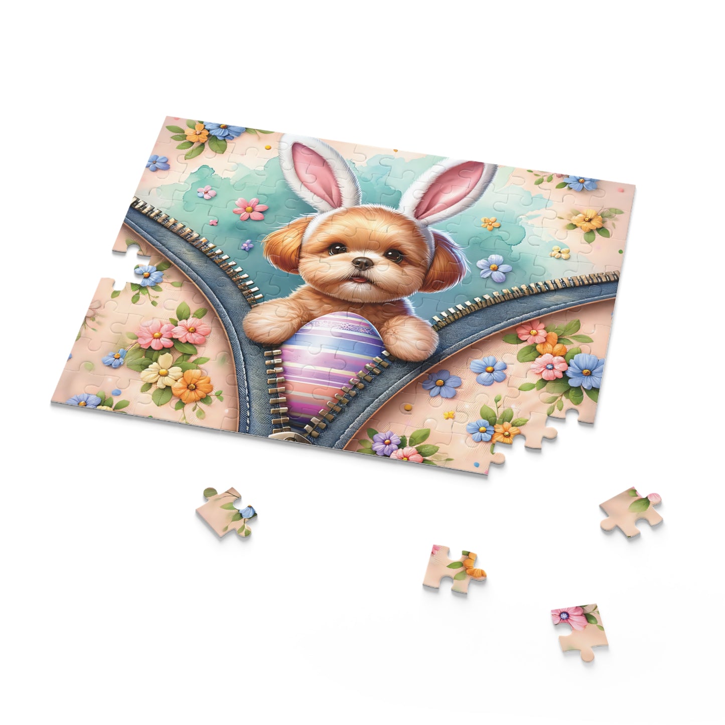 Personalised/Non-Personalised Puzzle, Easter, Dog with Bunny ears (120, 252, 500-Piece)