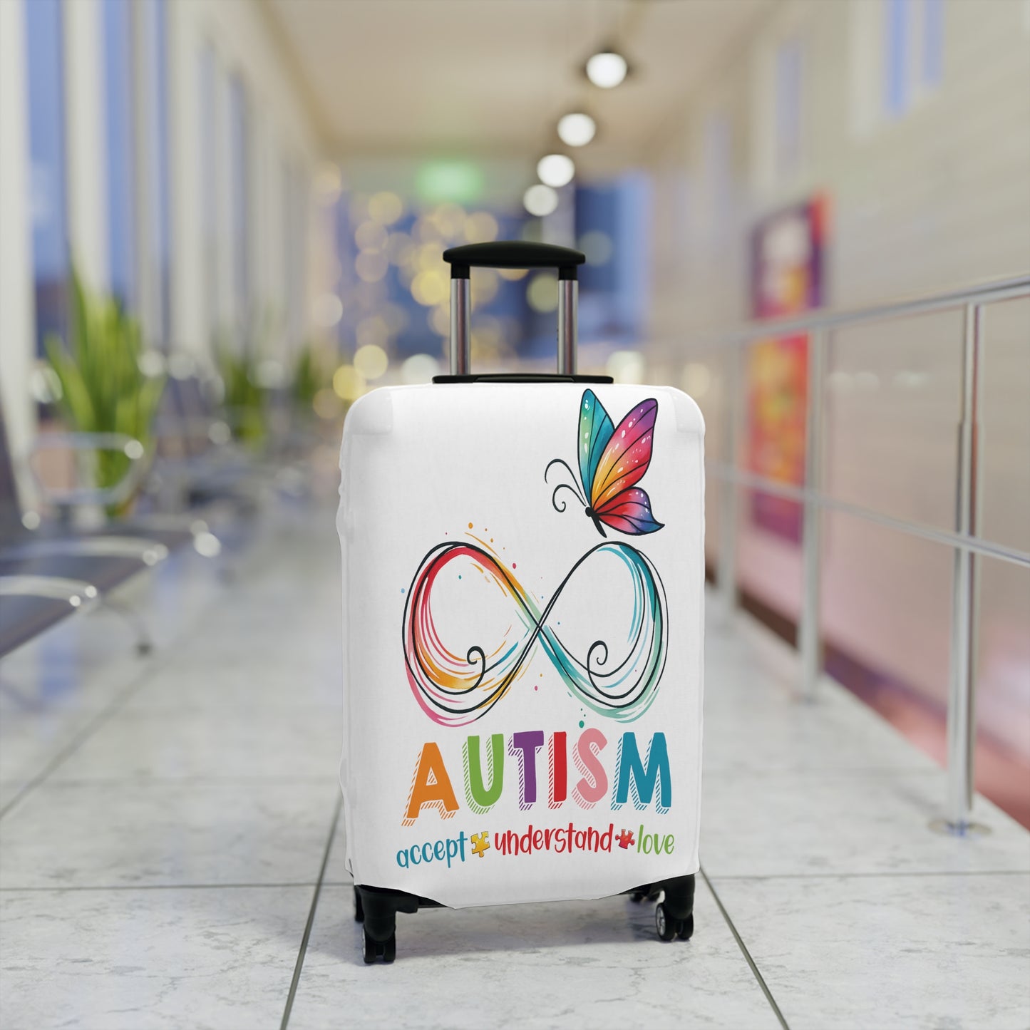 Luggage Cover, Autism, Accept, Understand, Love, awd-1074