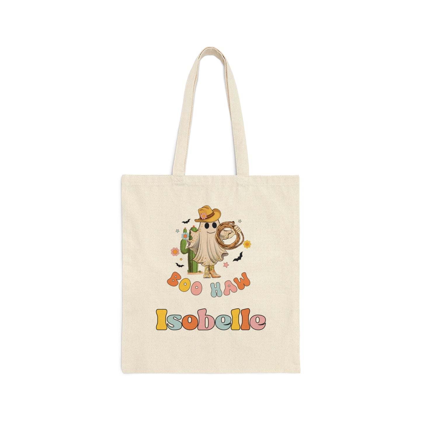 Cotton Canvas Tote Bag, Personalized Trick or Treat Bag, Personalised Halloween Bag, Halloween Tote, Kids Halloween Bag, Trick-or-Treat Bag