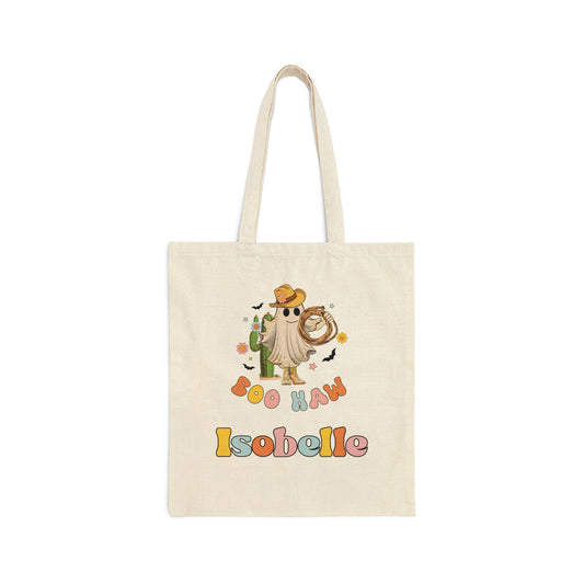 Cotton Canvas Tote Bag, Personalized Trick or Treat Bag, Personalised Halloween Bag, Halloween Tote, Kids Halloween Bag, Trick-or-Treat Bag