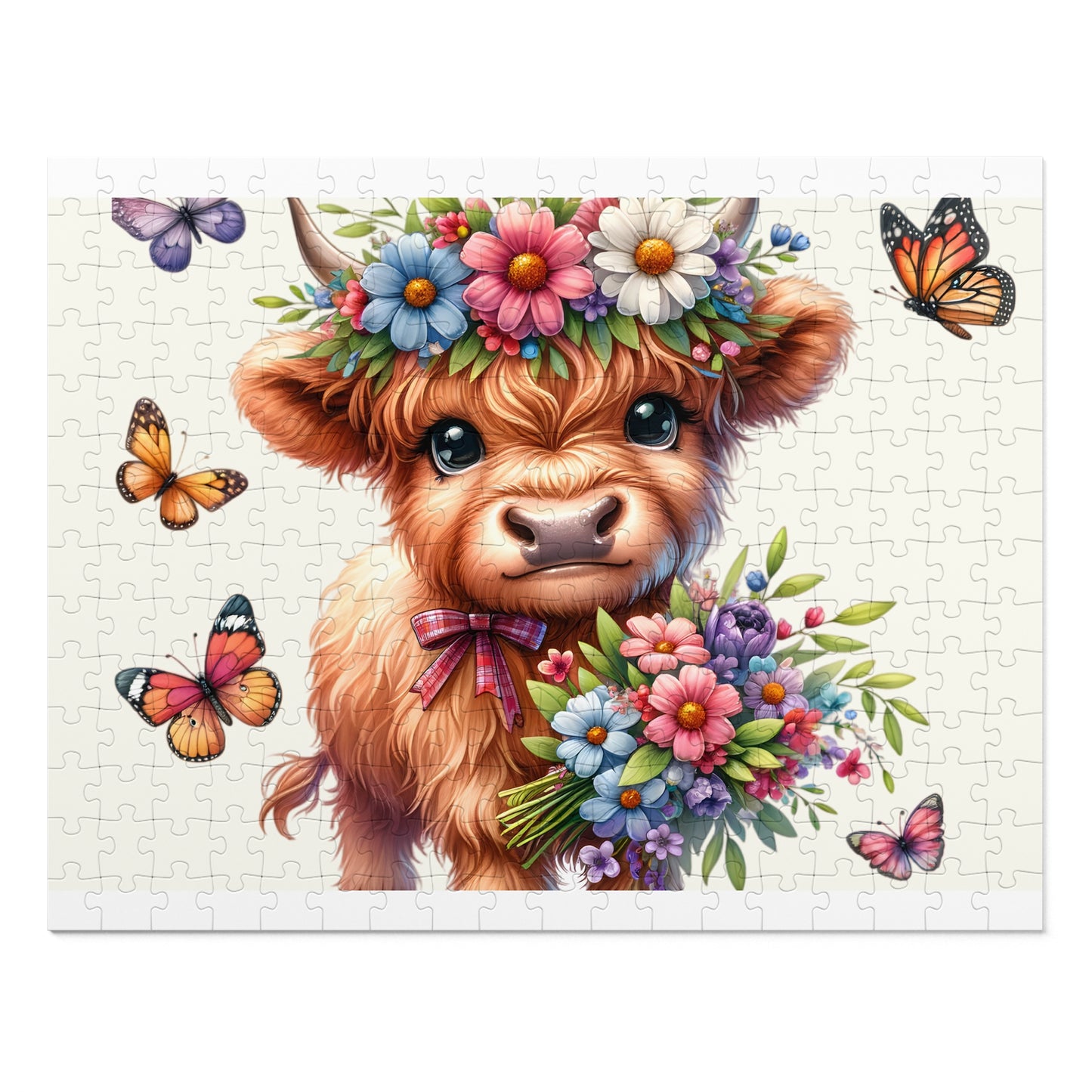 Jigsaw Puzzle, Highland Cow, Personalised/Non-Personalised (30, 110, 252, 500,1000-Piece)