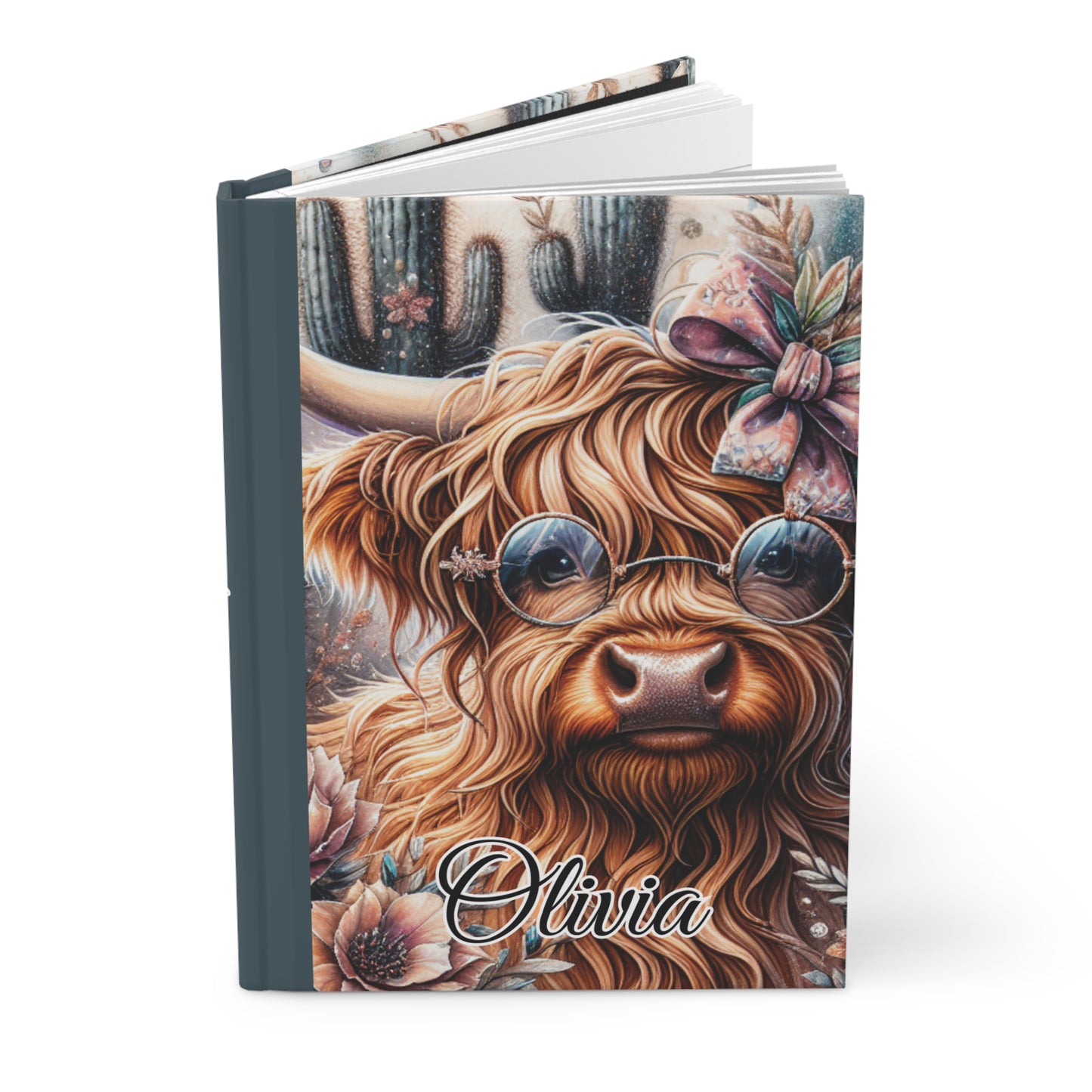 Personalised Hardcover Journal Matte, Highland Cow, awd-1420