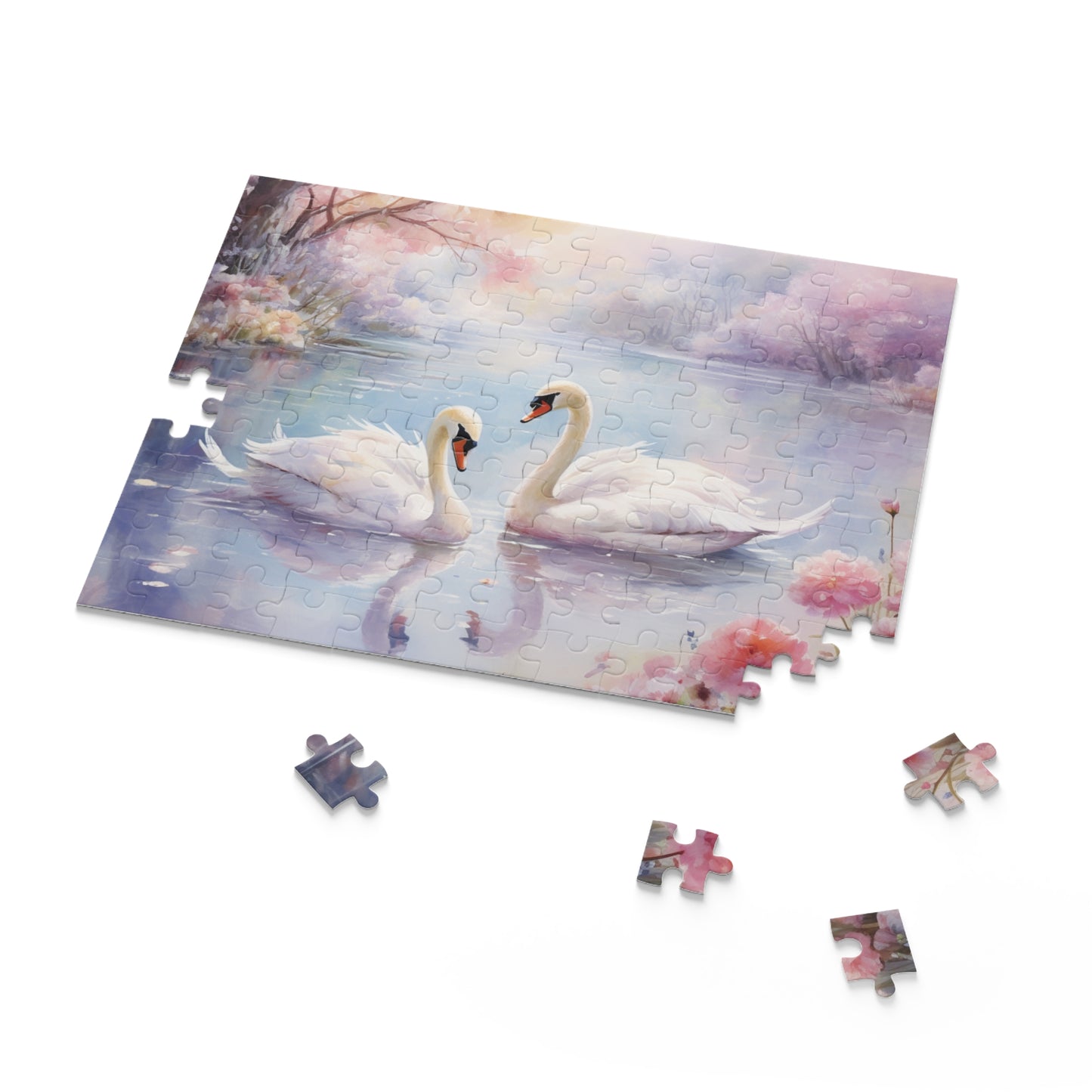 Personalised/Non-Personalised Puzzle, Swan (120, 252, 500-Piece)