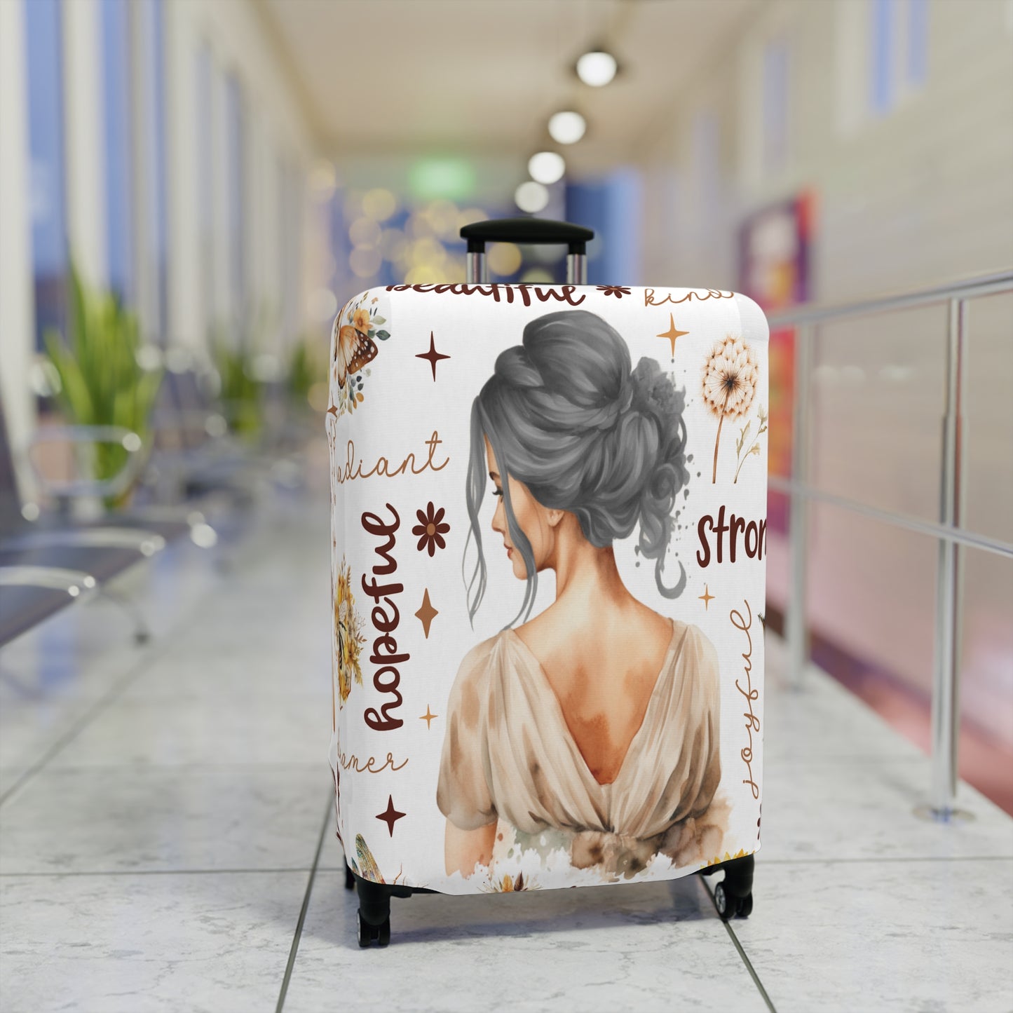 Luggage Cover, Affirmations, Grey Hair, awd-505