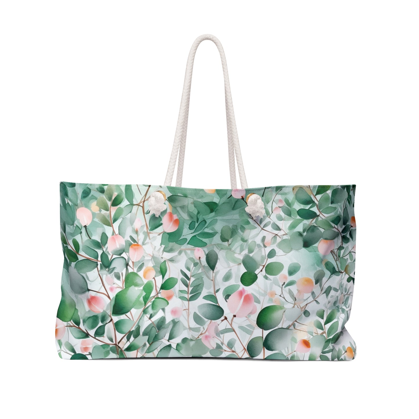 Personalised/Non-Personalised Weekender Bag, Eucalyptus Leaves, Weekender Bag, Beach Bag, Book Bag