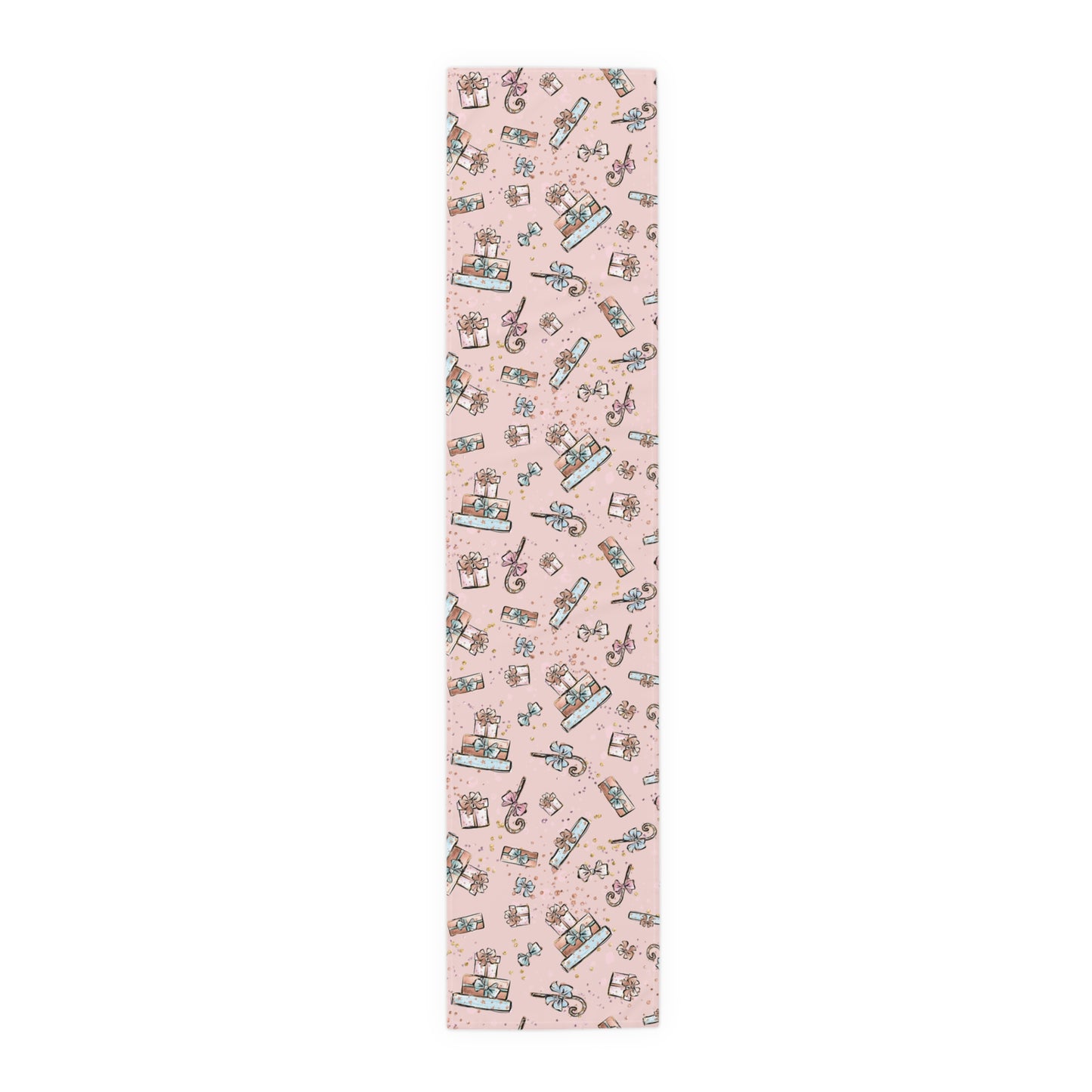 Pink Christmas, Presents, Table Runner, Cotton Twill and Poly Available, 2 sizes Available