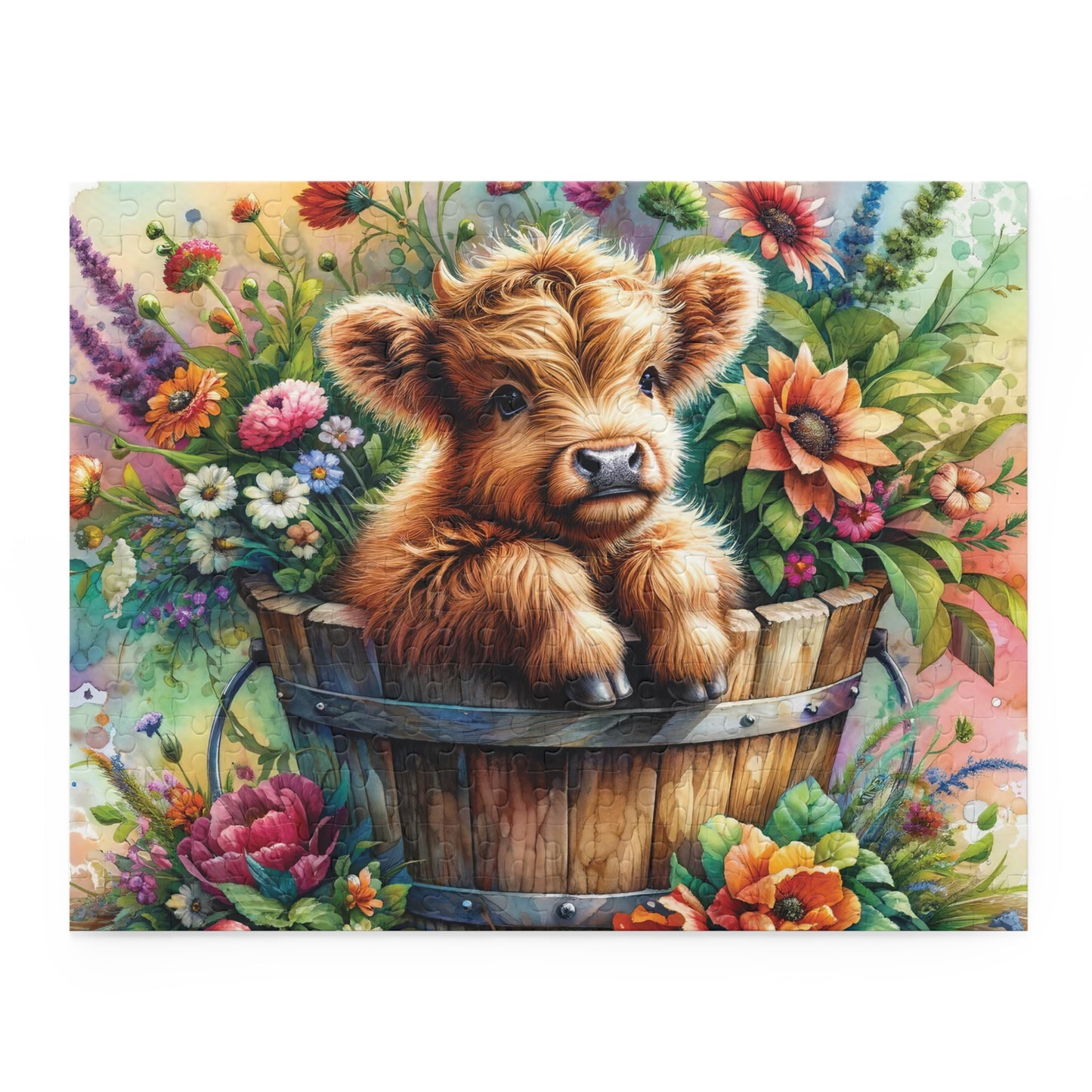 Personalised/Non-Personalised Puzzle, Highland Cow (120, 252, 500-Piece)