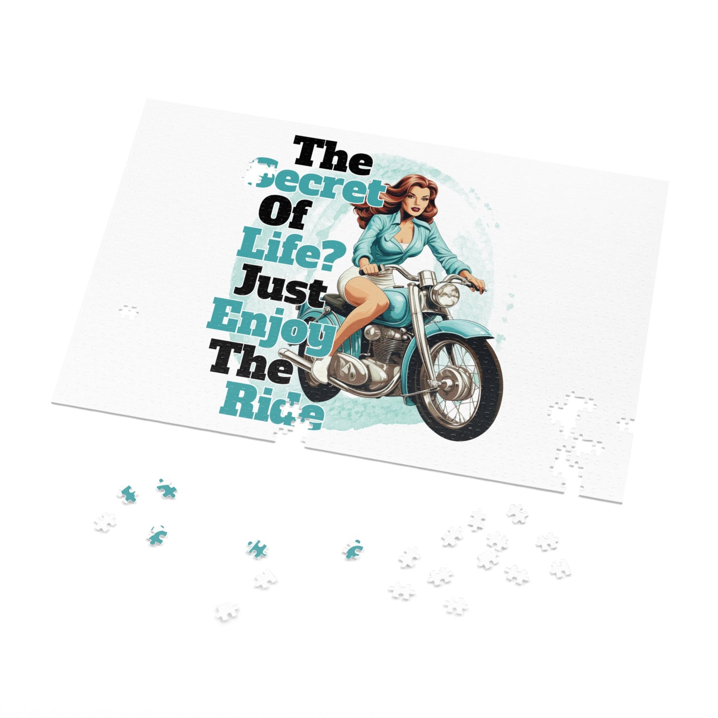 Jigsaw Puzzle, Motorbike, The Secret of Life Just enjoy the Ride, Personalised/Non-Personalised (30, 110, 252, 500,1000-Piece)