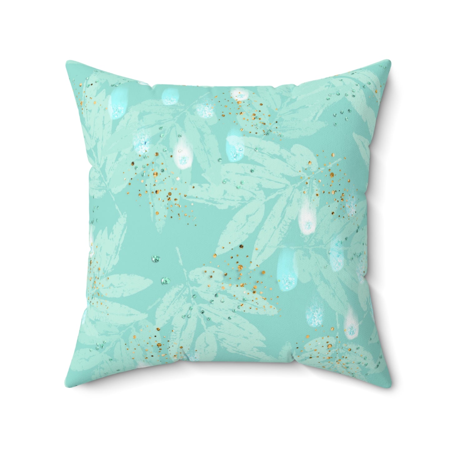 Spun Polyester Square Pillow, Eucalyptus Cushion