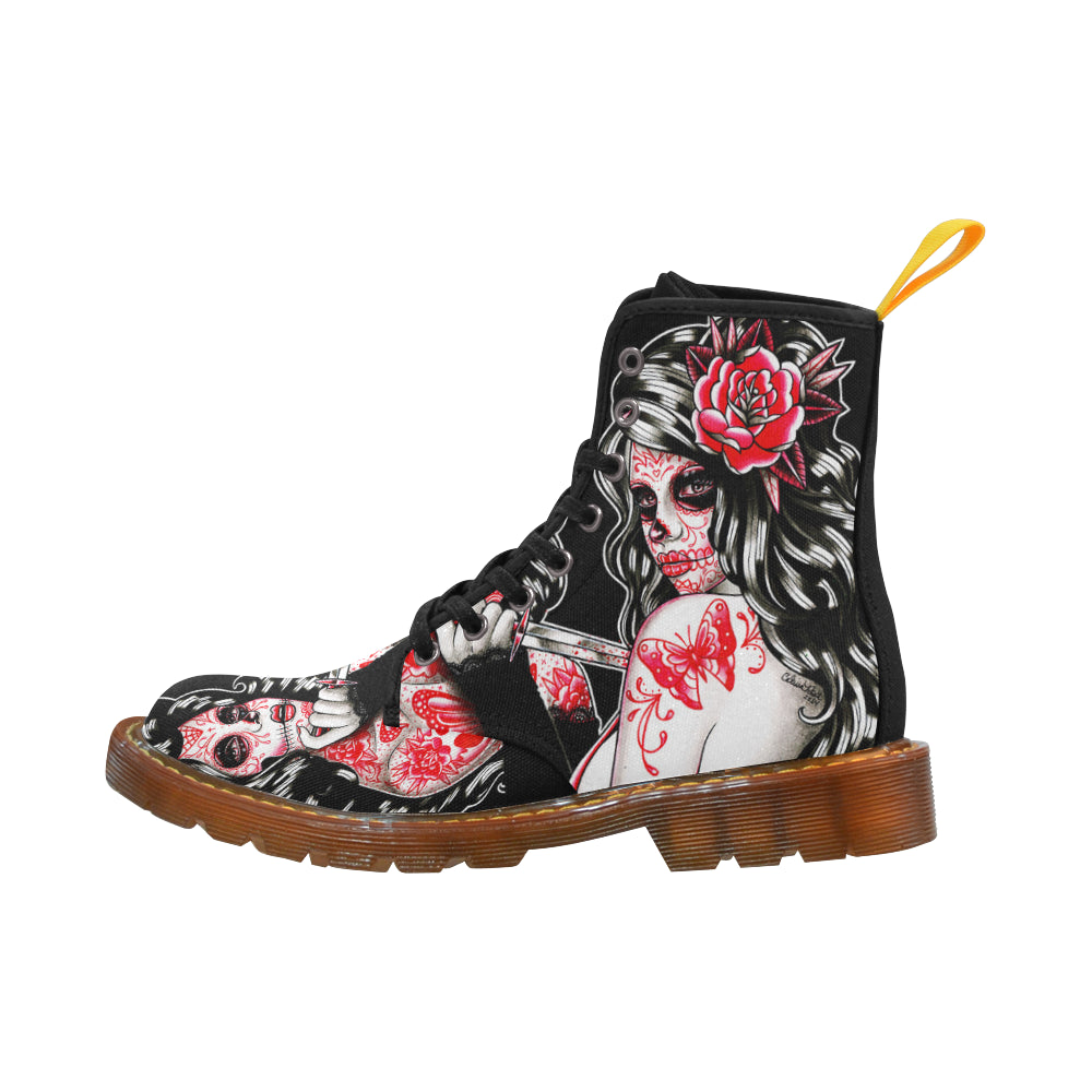 Women Sugar Skull Martin Boots For Women Model 1203H