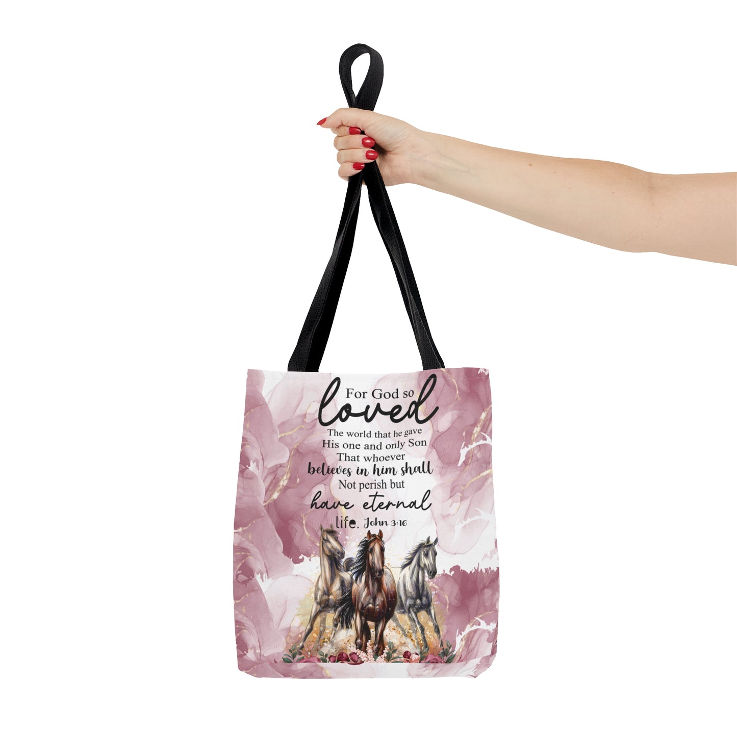 Tote Bag, Horses, Bible Quote, Personalised/Non-Personalised Tote bag