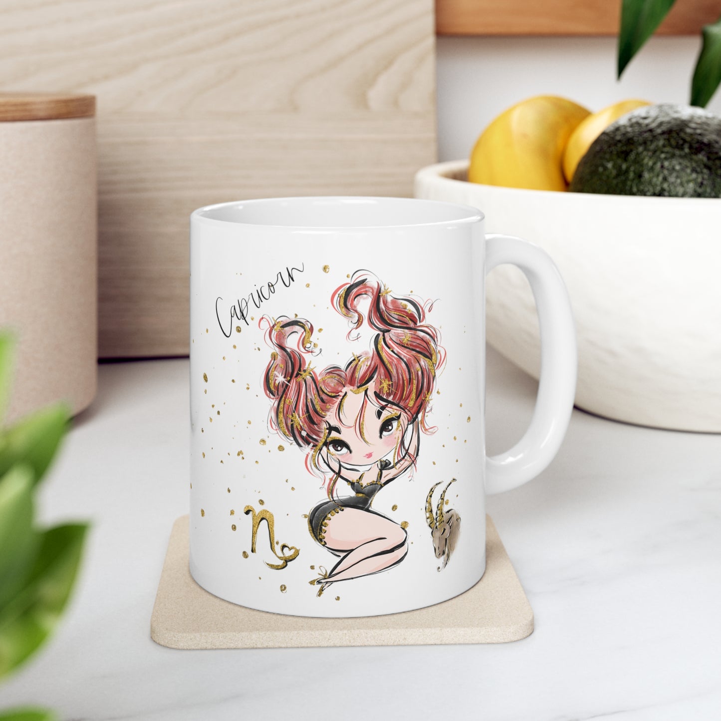 Personalised/Non Personalised Zodiac Sign, Capricorn, Ceramic Mug 11oz