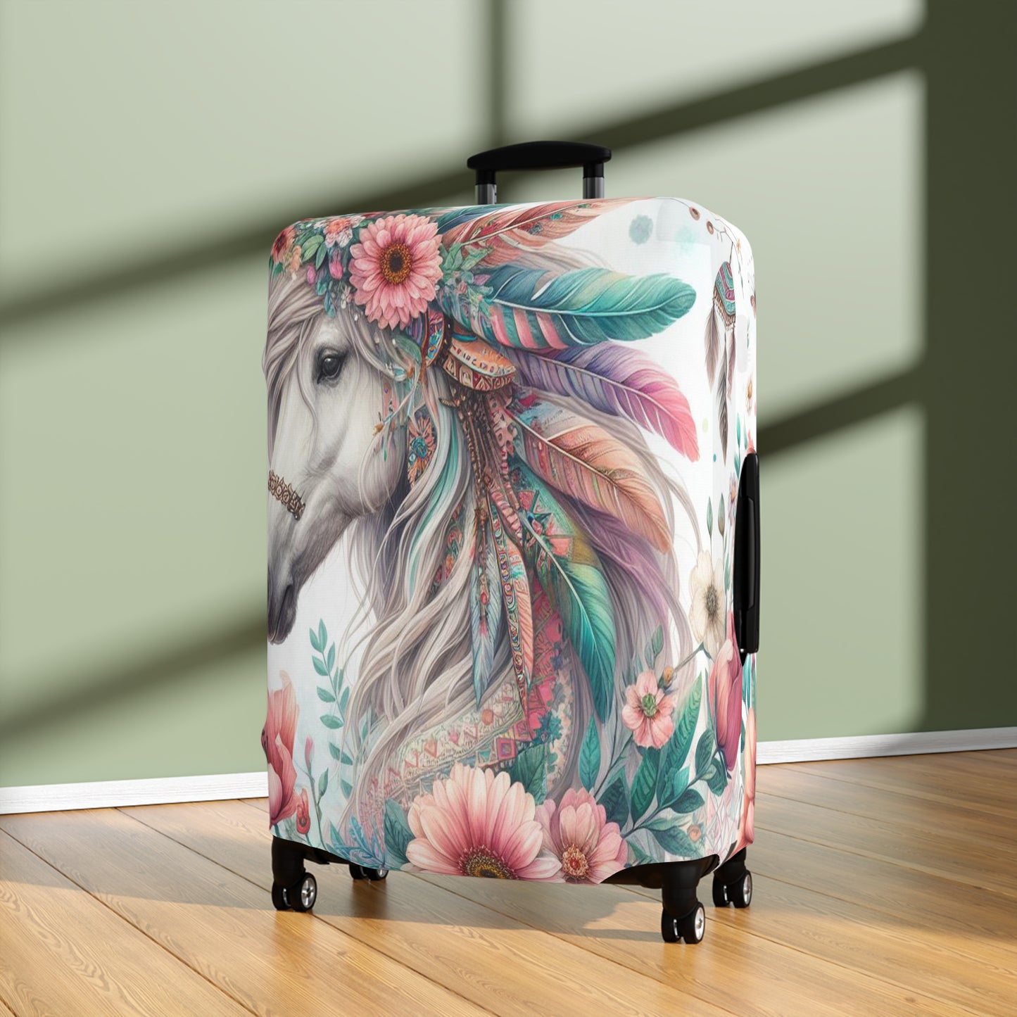 Luggage Cover, Country and Western, Boho Floral Horse, awd-1734