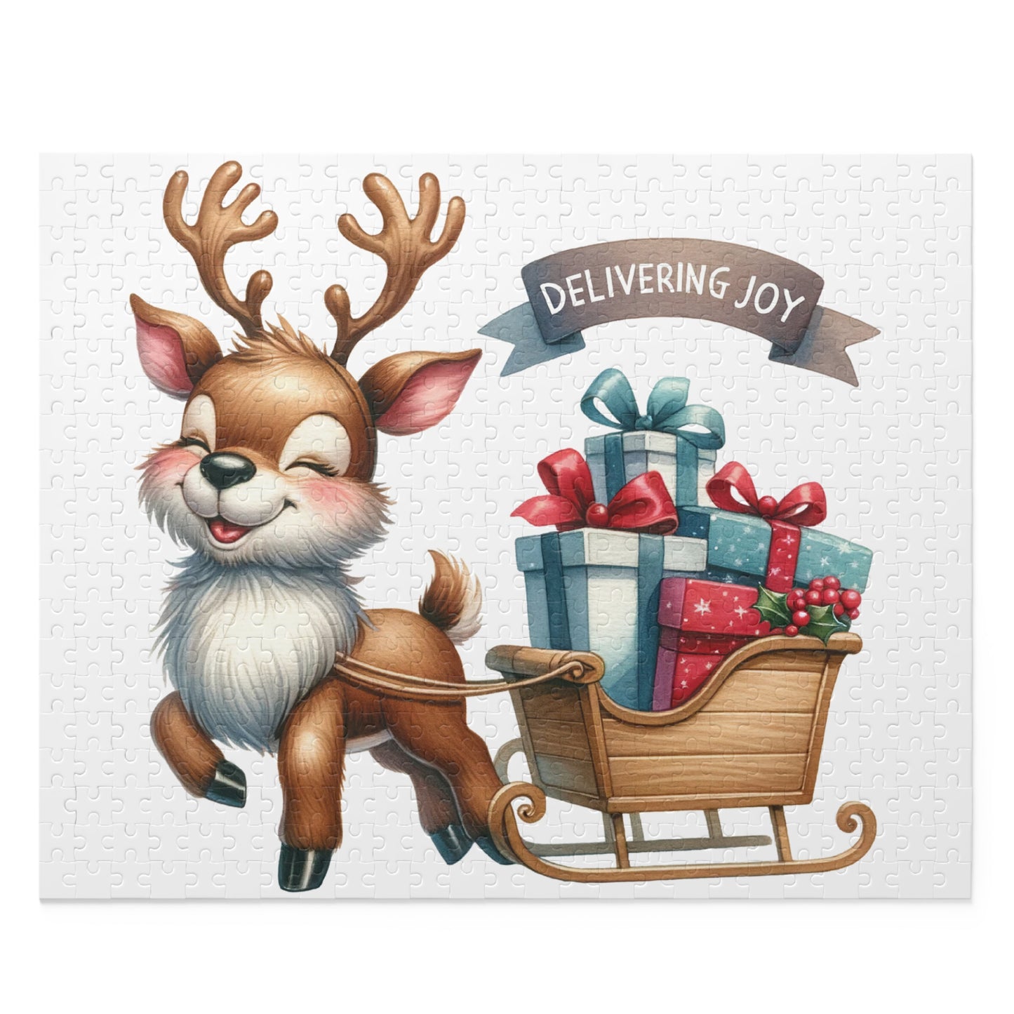 Personalised/Non-Personalised Puzzle, Christmas Reindeer (120, 252, 500-Piece)