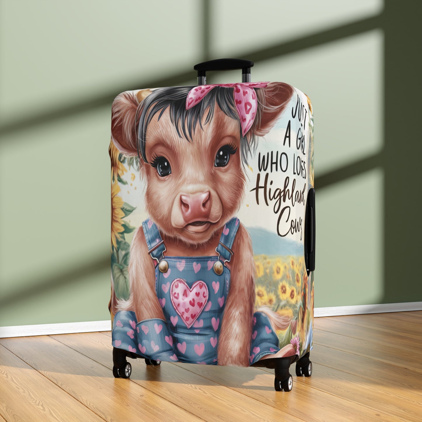 Luggage Cover, Just a Girl who Loves Highland Cows, awd-3092