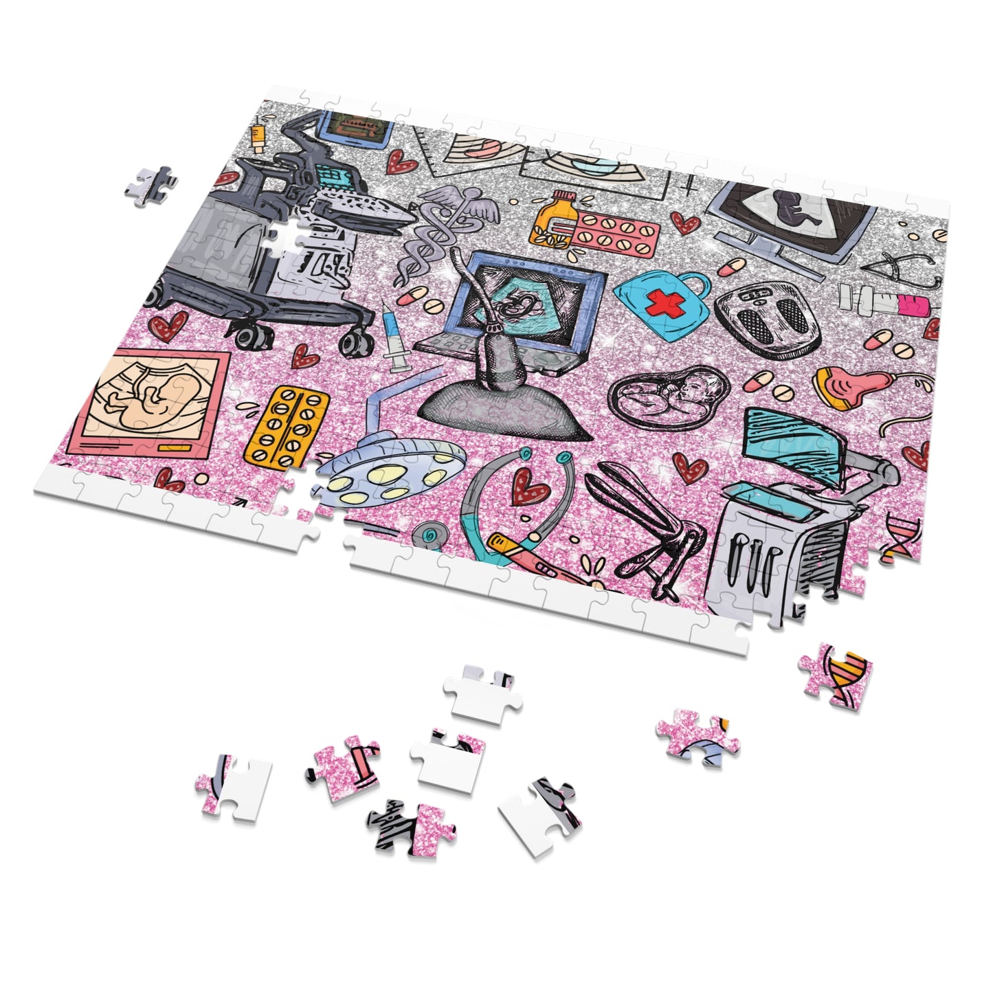 Jigsaw Puzzle, Ultrasound Tech, Personalised/Non-Personalised (30, 110, 252, 500,1000-Piece)