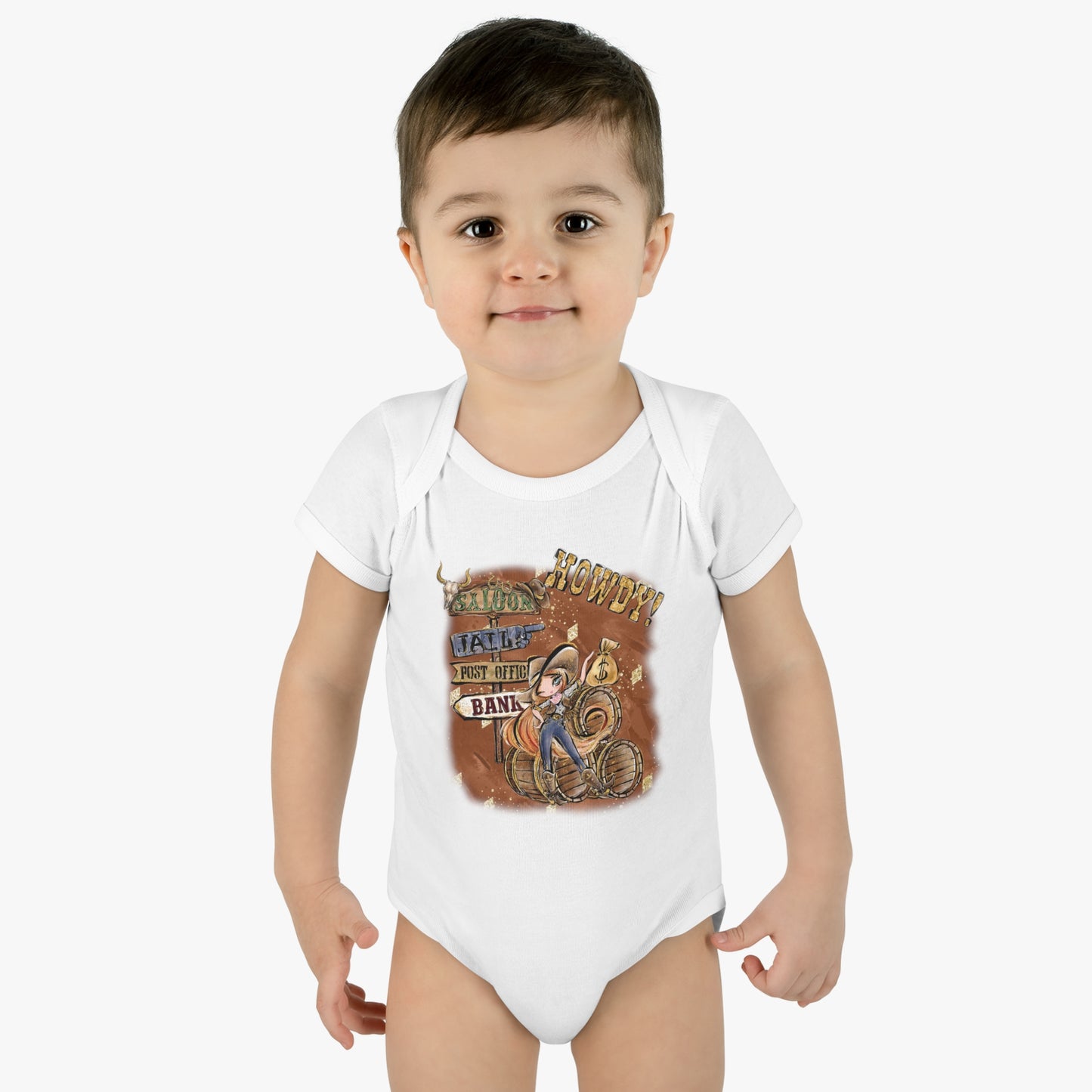 Infant Baby Rib Bodysuit, Howdy Cowgirl baby Bodysuit