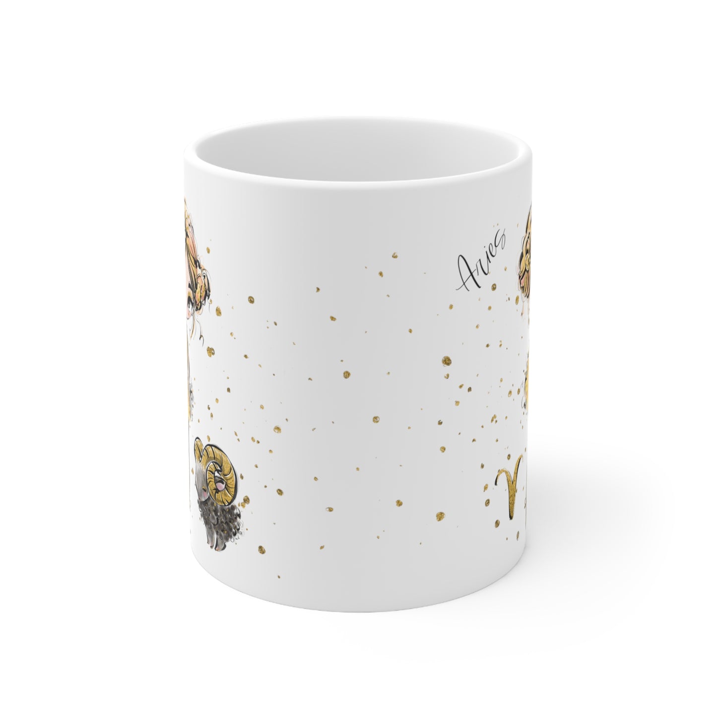 Personalised/Non Personalised Zodiac Sign, Aries, Ceramic Mug 11oz