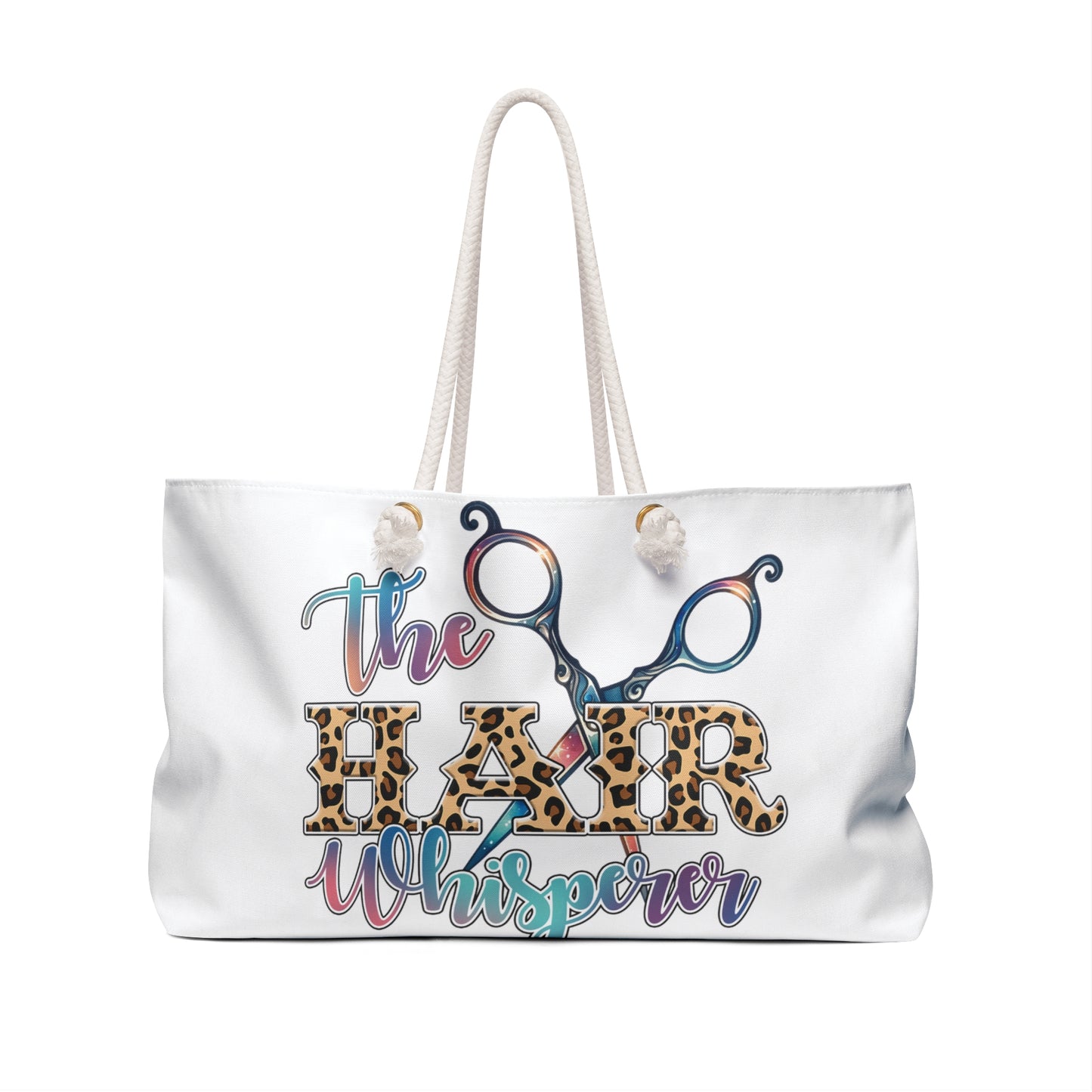 Personalised/Non-Personalised Weekender Bag, The Hair Whisperer, Large Weekender Bag, Beach Bag, Book Bag