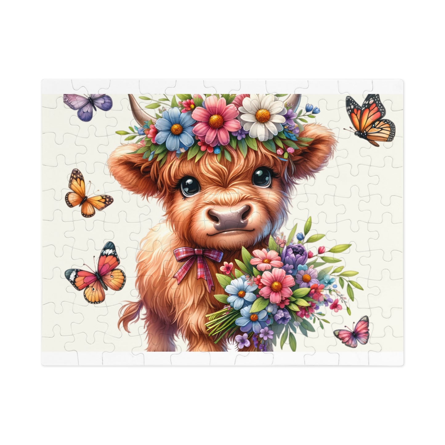 Jigsaw Puzzle, Highland Cow, Personalised/Non-Personalised (30, 110, 252, 500,1000-Piece)