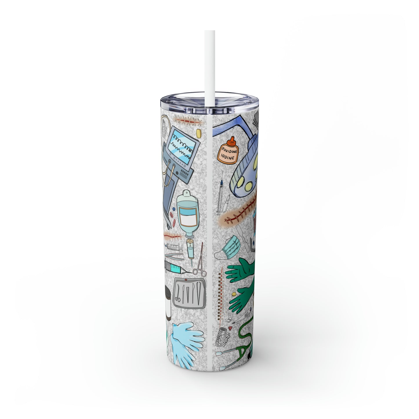 Skinny Tumbler with Straw, 20oz, Surgical Tech