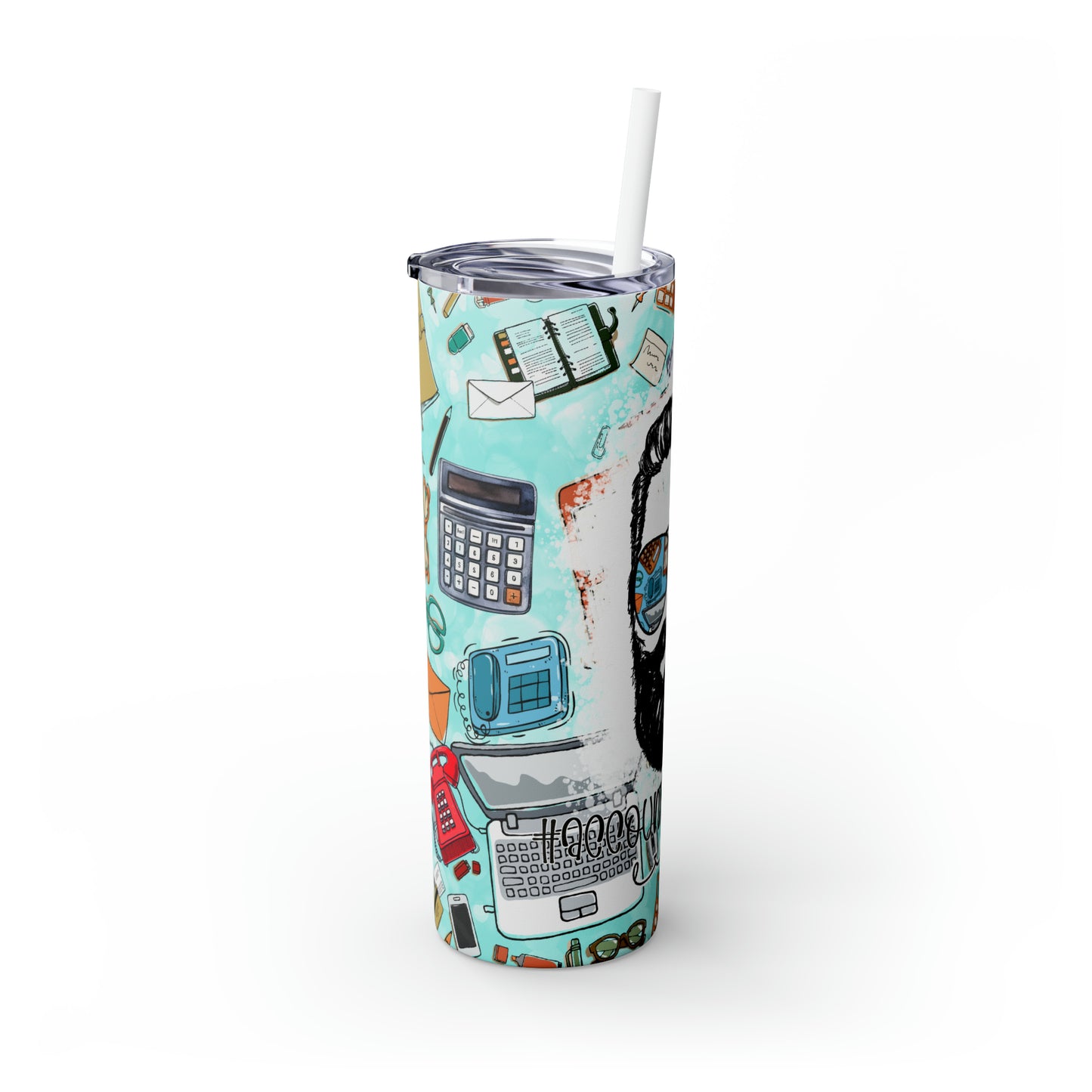 Skinny Tumbler with Straw, 20oz, Accounting Officer