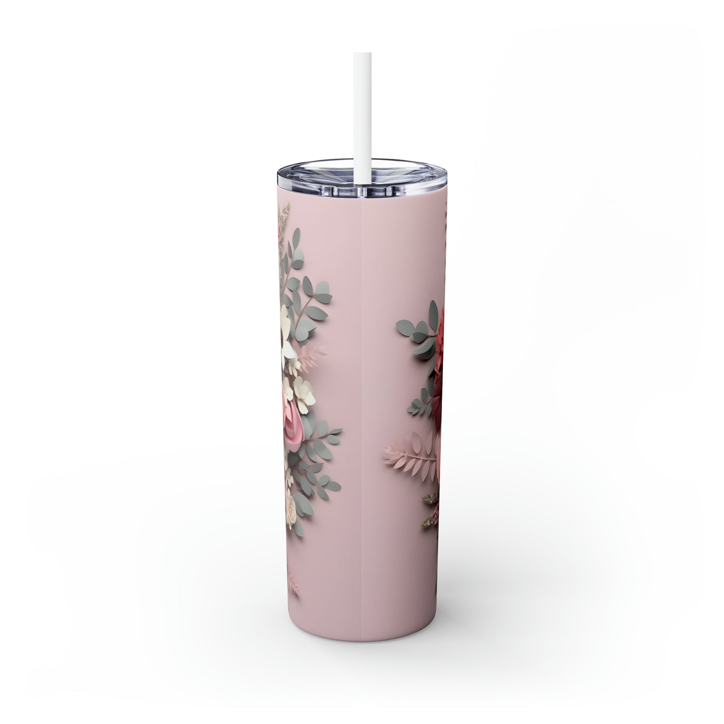 Skinny Tumbler with Straw, 20oz, Racoon