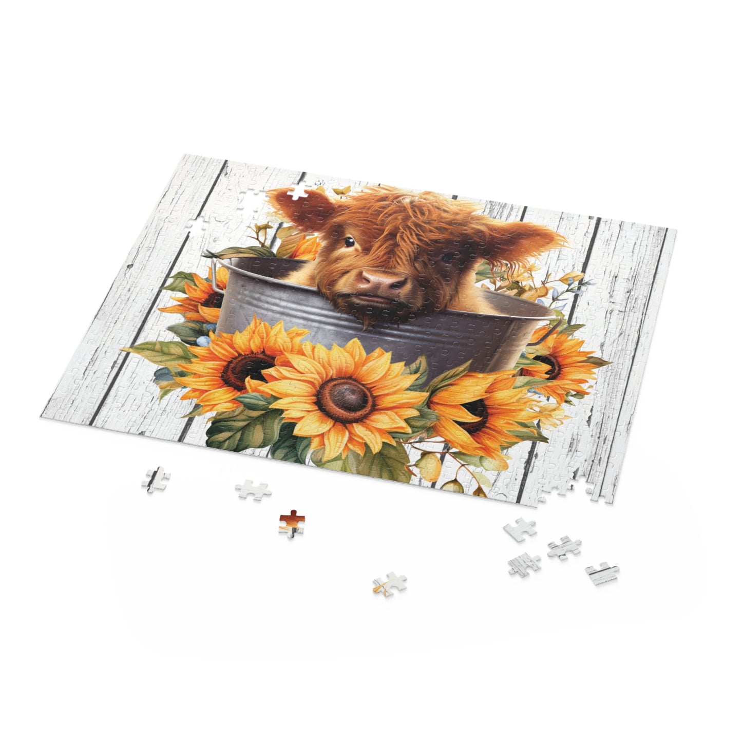 Personalised/Non-Personalised Puzzle, Highland Cow (120, 252, 500-Piece)