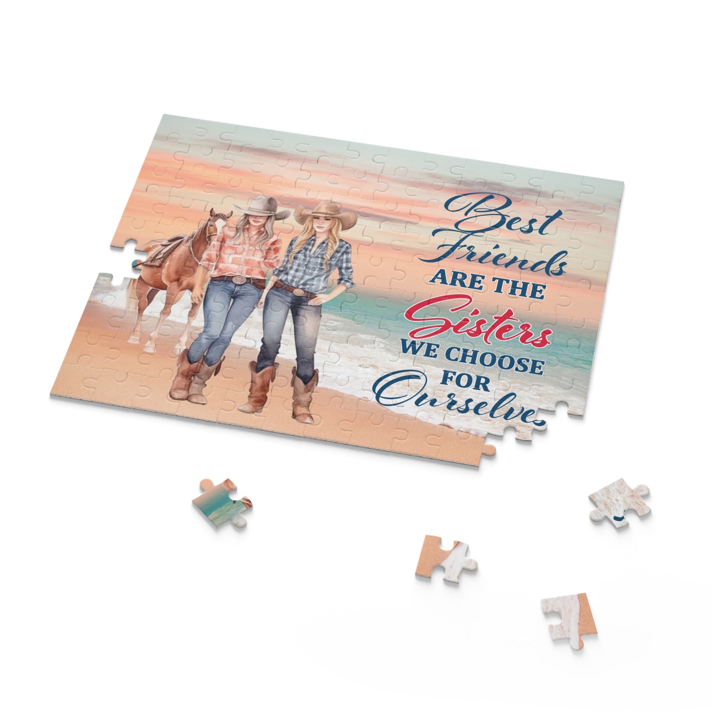 Personalised/Non-Personalised Puzzle, Country & Western, Best Friends (120, 252, 500-Piece)