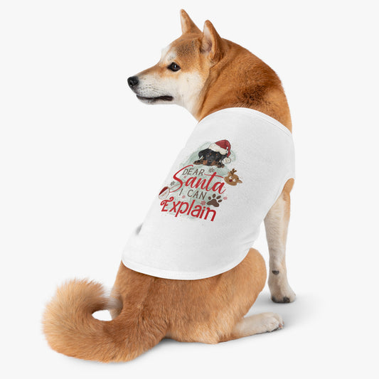 Pet Tank Top, Santa I Can Explain, Christmas Pet Tank Top