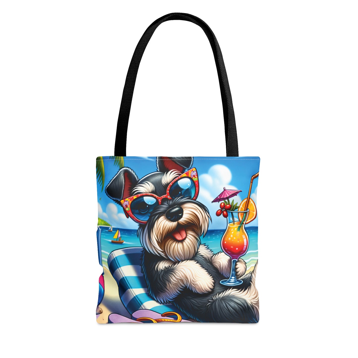 Tote Bag, Dog on Beach, Miniature Schnauzer, Tote bag, awd-1226