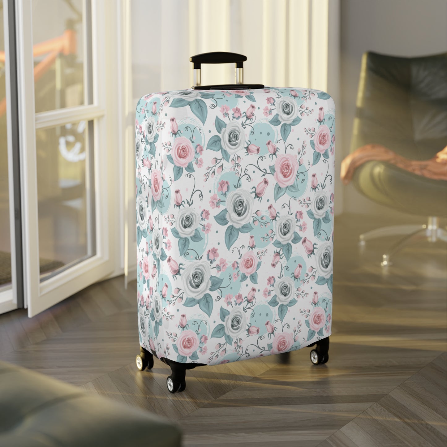 Luggage Cover, Green and Pink Floral, awd-1770